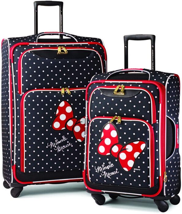 American Tourister Disney Softside Luggage with Spinner Wheels, Minnie Mouse Red Bow, Carry-On 21-Inch
