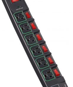 Tripp Lite 7 Outlet (6 Individually Controlled) Surge Protector Power Strip, 6ft Cord, Black, Lifetime Limited Warranty & $25K INSURANCE (TLP76MSGB)