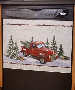 Vintage Country Red Pick Up Truck Dishwasher Magnet - Home Kitchen Decoration