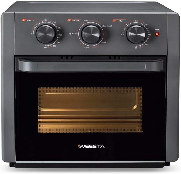 WEESTA 21QT Air Fryer Toaster Oven Pro, 5-IN-1 Countertop Convection Oven with Air Fry Air Roast Toast Broil Bake Function for Fried Chicken, Steak, Fries, Tater Tots, Chips, Bacon, Pizza, etc