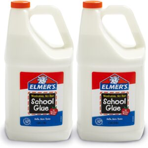 Elmer's Liquid School Glue, Washable, 1 Gallon, 2 Count - Great for Making Slime