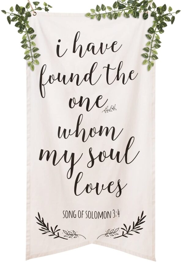 Ling's moment Callography I Have Found the One Whom My Soul Loves Banner, Bible Verse Sign, Song of Solomon 3