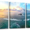 Beach Canvas Wall Art Blue Sea Sunset Canvas Prints Ocean Paintings Seascape Modern Framed Artwork for Bedroom Bathroom Decor