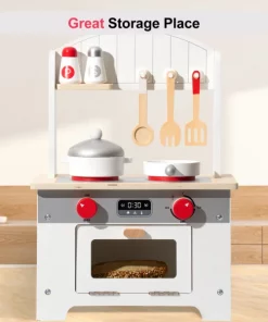 Children's Intellectual Education Enlightenment White Wooden Gourmet Cooking Kitchen Toy Set
