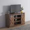 Farmhouse Sliding Barn Door TV Stand for TV up to 65 Inch Flat Screen Media Console Table Storage Cabinet Wood Entertainment Center Sturdy Ranch Rustic Style