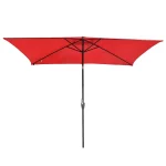 outdoor furniture 10×6.5ft Aluminum Patio Umbrella w/ 20 LEDs Red