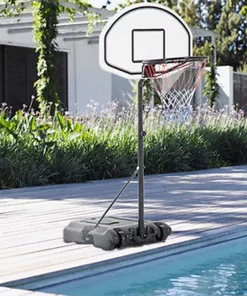 Poolside Basketball Hoop Height Adjustable Portable Basketball System Backboard Stand Kids Swimming Pool Basketball Hoop with Wheels
