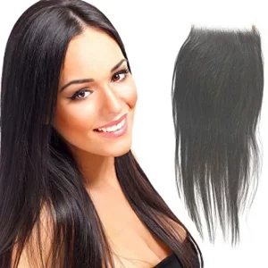 Sable Hub Lace Front Straight Brazilian Hair | Transparent Soft And Shiny 4x4 HD Natural Human Hair Bundle | 100% Unprocessed Virgin Straight Hair Pre Plucked Baby Hair Extension Frontal Lace - Natura